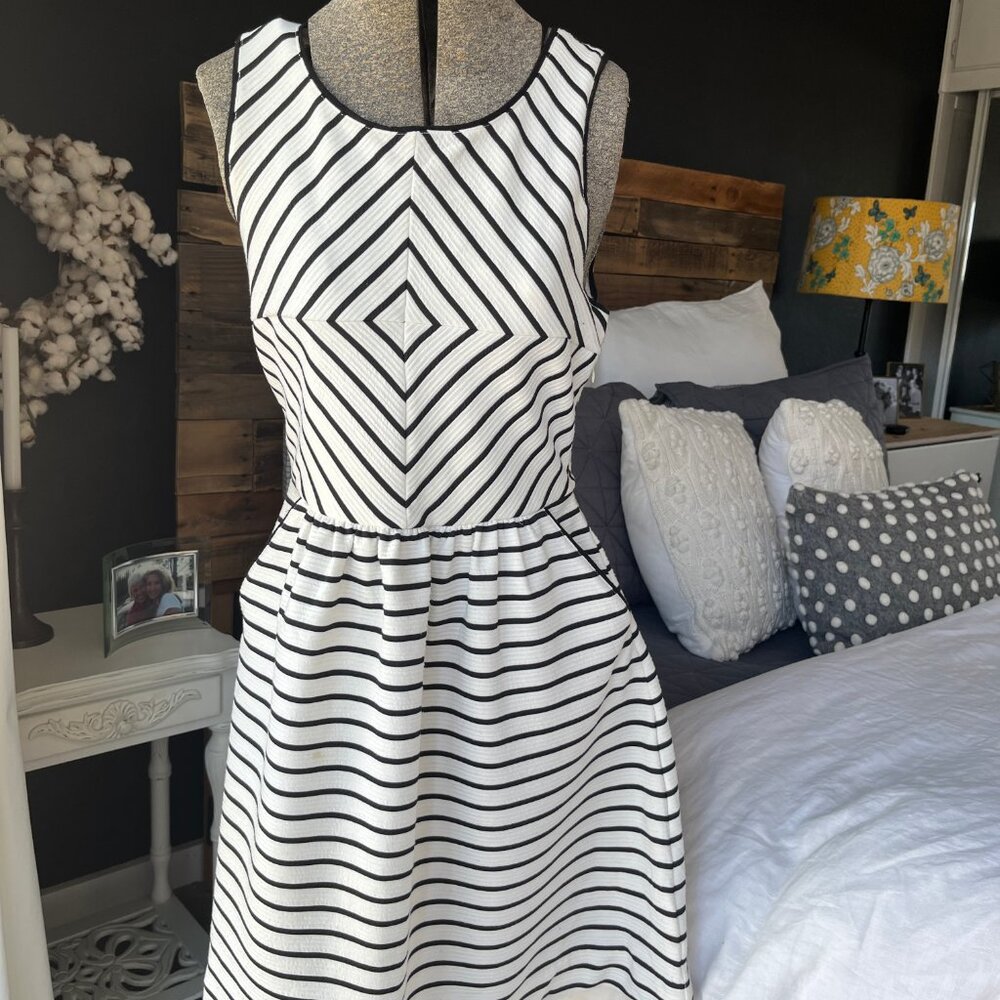 Anthropologie Black and Cream dress